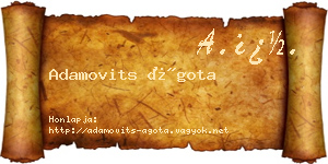 Adamovits Ágota névjegykártya