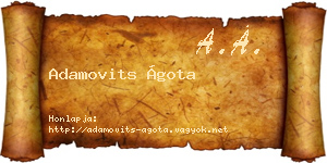 Adamovits Ágota névjegykártya
